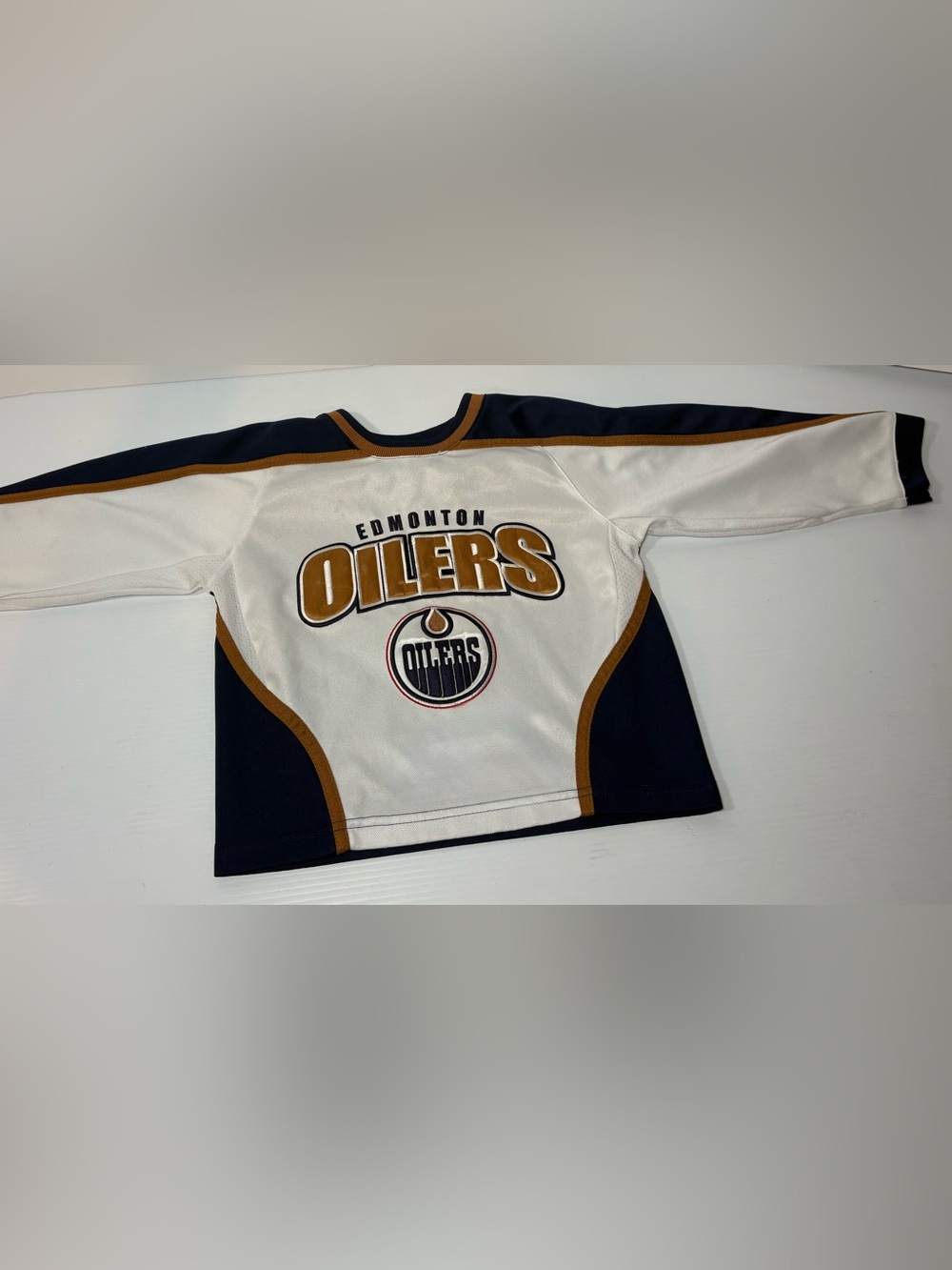 NHL Edmonton Oilers White Navy Gold Kids Jersey